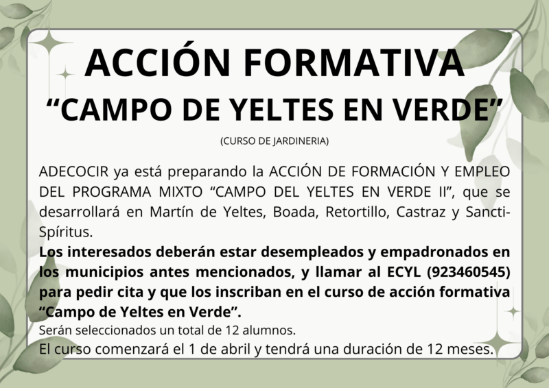 ACCIÓN FORMATIVA «CAMPO DE YELTES EN VERDE»