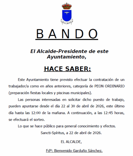 BANDO PEÓN ORDINARIO