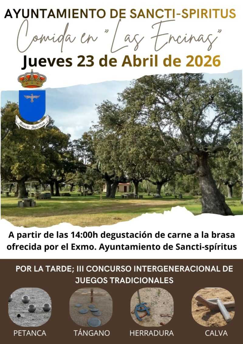 COMIDA EN LAS ENCINAS EL 23 DE ABRIL