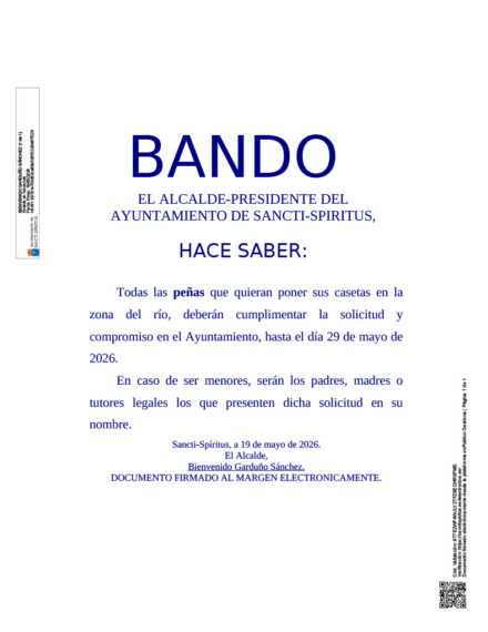 BANDO SOLICITUD DE INSTALACIÓN DE CASETAS PARA LOS CORPUS 2026